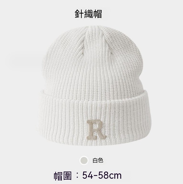 Popular style pullover ear protection knitted hat (A-362 white R mark)