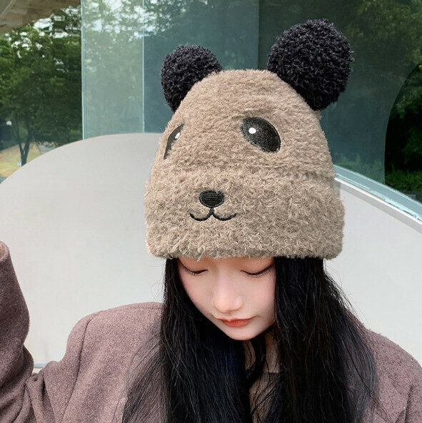 Popular knitted hat with bear ears (A-439 brown)