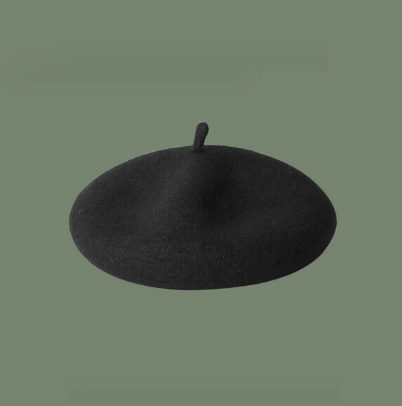 Popular woolen beret (A-65CHT black)