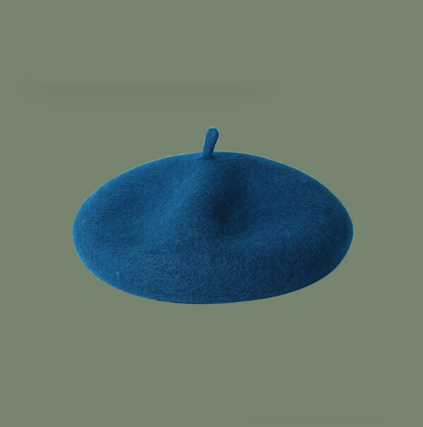 Popular woolen beret (A-65CHT peacock blue)