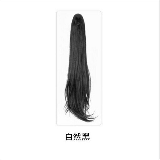 New [Special Offer] Women's Ponytail Wig, Slightly Curly Long Ponytail Piece (Natural Black, Clip Ponytail)
