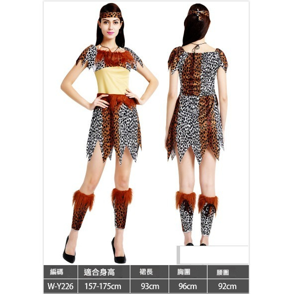 新款萬聖節服裝【M】【226號女骨頭野人】 
