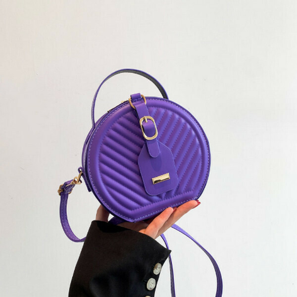 New versatile shoulder crossbody bag small round bag [Purple]