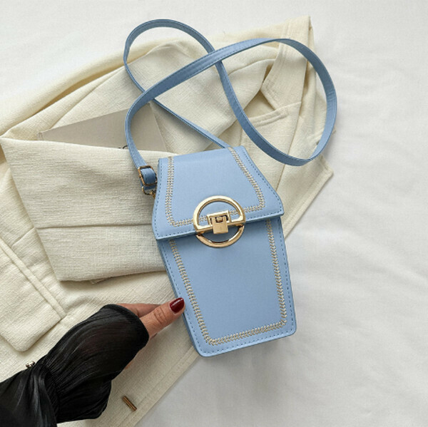 New Mini Lock Small Bag Versatile Crossbody Mobile Phone Bag [Blue]