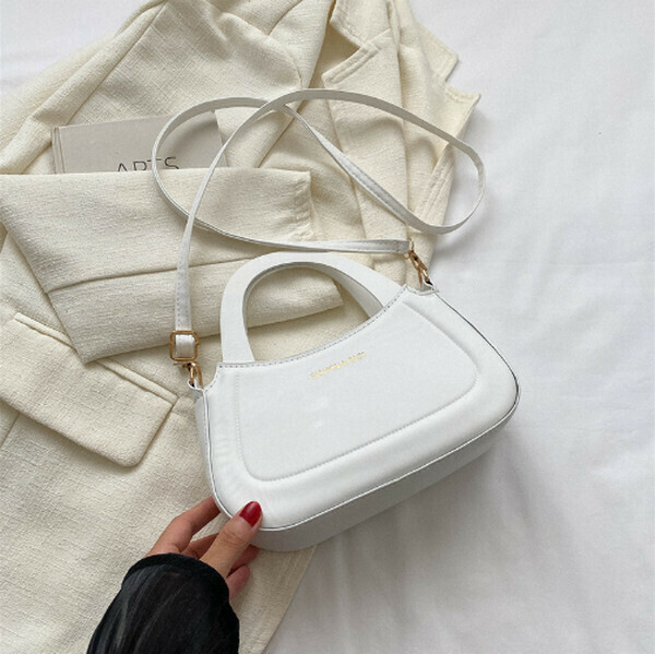 New versatile shoulder crossbody bag temperament handbag [white]