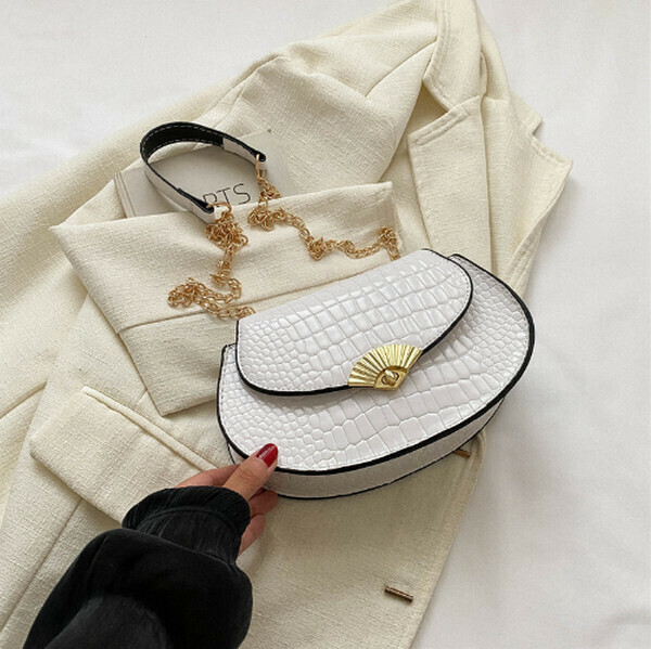 New versatile chain shoulder crossbody bag [white]