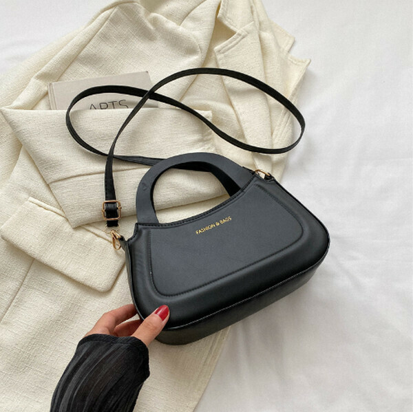 New Versatile Shoulder Crossbody Bag Temperament Handbag [Black]