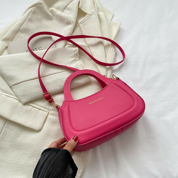 New Versatile Shoulder Crossbody Bag Temperament Handbag [Rose Pink]