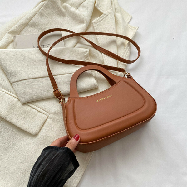New versatile shoulder crossbody bag temperament handbag [brown]
