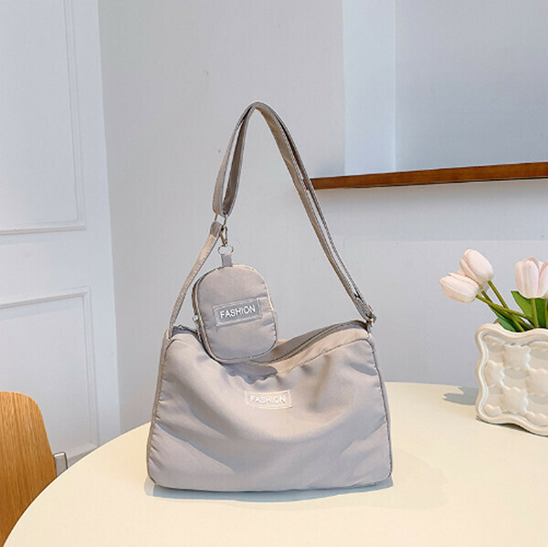 New versatile solid color shoulder bag and crossbody bag [grey]