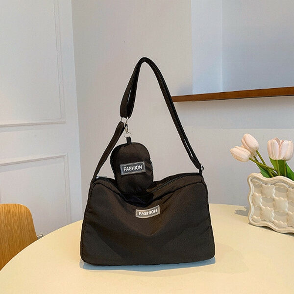 New versatile solid color shoulder bag and crossbody bag [black]