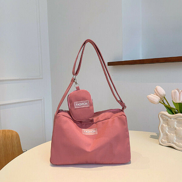 New versatile solid color shoulder bag and crossbody bag [pink]