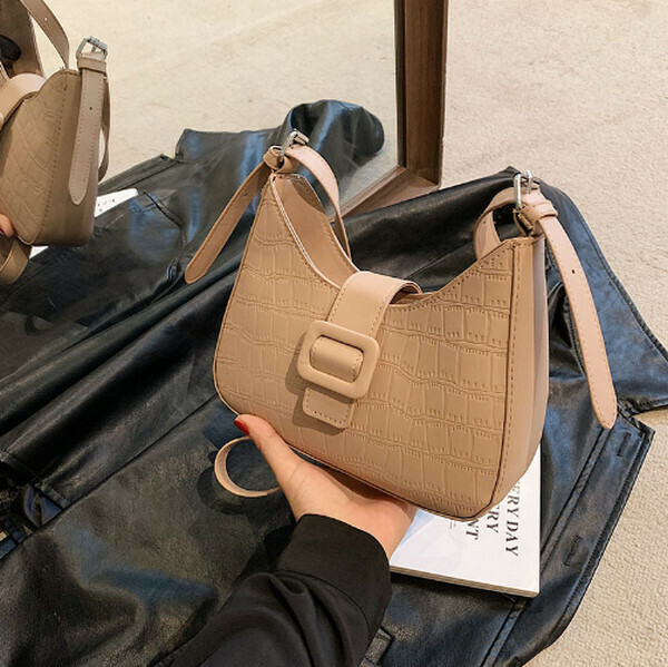 New versatile solid color single shoulder crossbody bag [khaki]