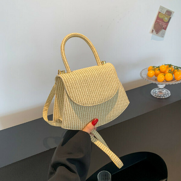 New versatile solid color handbag shoulder crossbody bag [khaki]