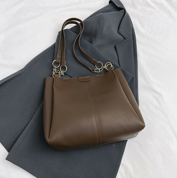 New Retro Shoulder Crossbody Bag [Brown Large]