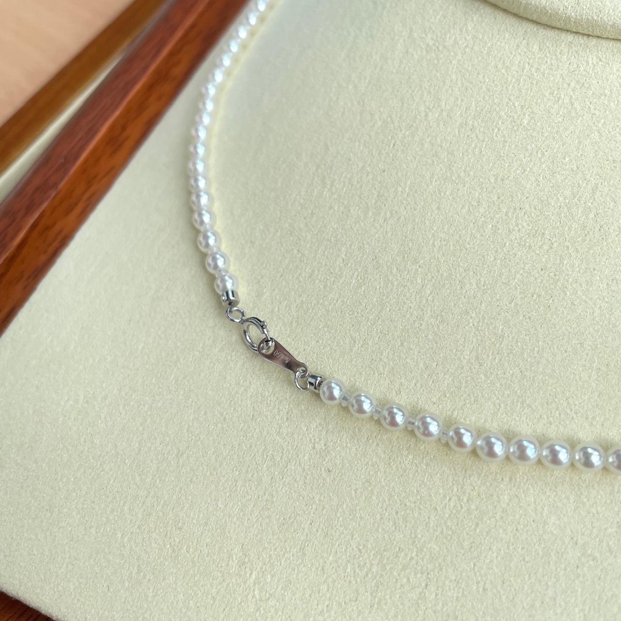 皮光極亮 - 日本無調色Baby Akoya珍珠項鍊 (3.5-4mm)