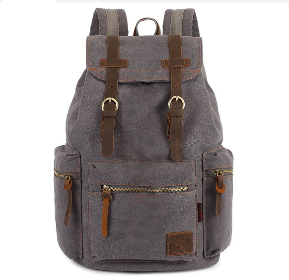 Hot recommended canvas backpack for men and women, casual backpack [grey]