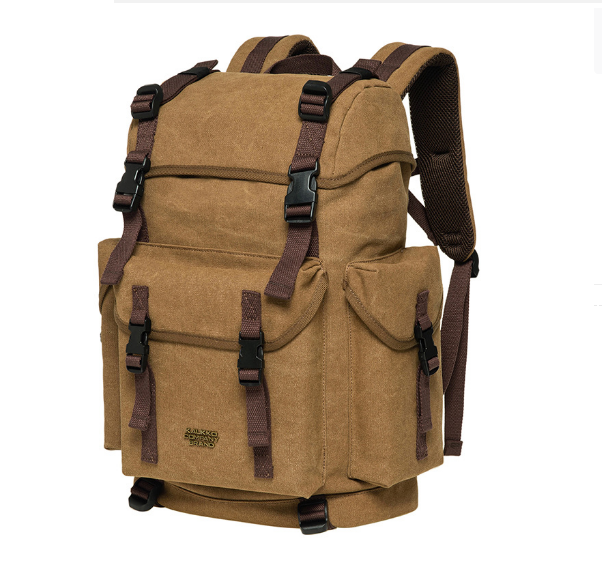 Hot Recommended Large Capacity Retro Canvas Backpack for Men and Women [Canvas Khaki]
