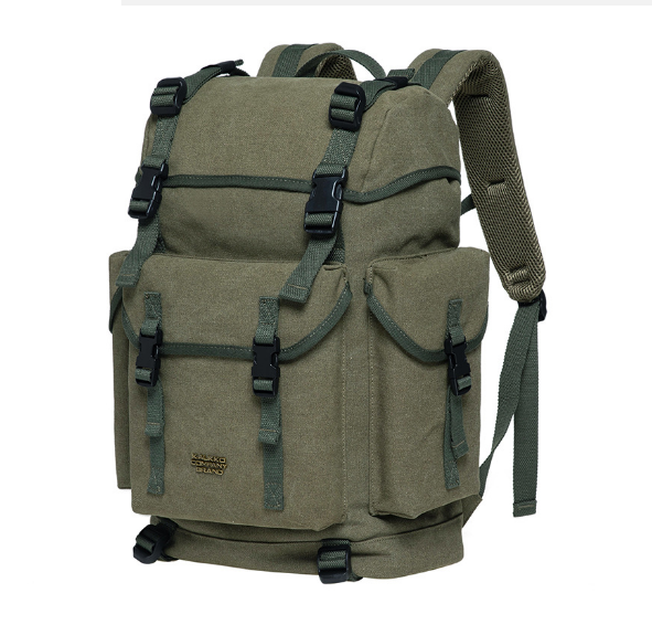 Hot Recommended Large Capacity Retro Canvas Backpack for Men and Women [Canvas Military Green]