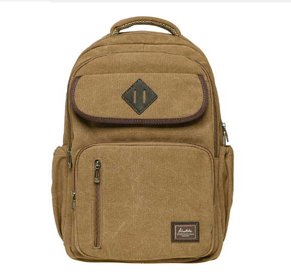 Hot Recommended Retro Canvas Unisex Backpack for Short-term Travel Daily Student School Bag [Dark Khaki Color]
