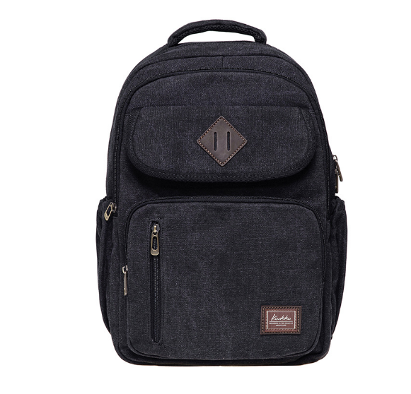 Hot Recommended Retro Canvas Unisex Backpack for Short-term Travel Daily Student School Bag [Black]
