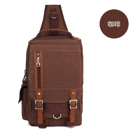 Hot Recommended Retro Unisex Canvas Crossbody Bag Shoulder Crossbody Bag [Brown]