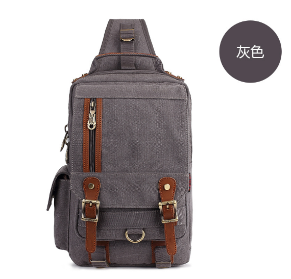 Hot Recommended Retro Unisex Canvas Crossbody Bag Shoulder Crossbody Bag [Gray]