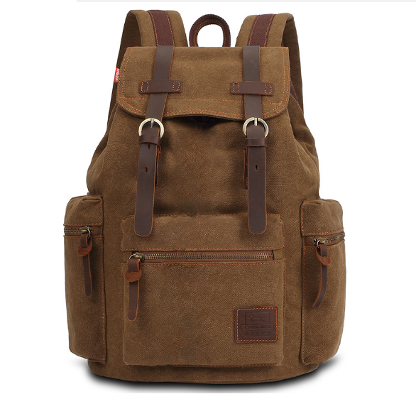 Popular canvas backpacks, laptop bags, and rucksacks for men and women [khaki color]