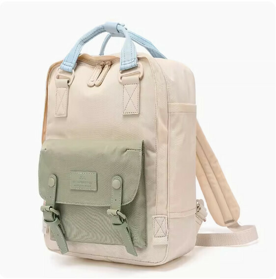 Popular fashionable donut backpack, computer backpack, student school bag [Yanxia*Lichen (standard size)]