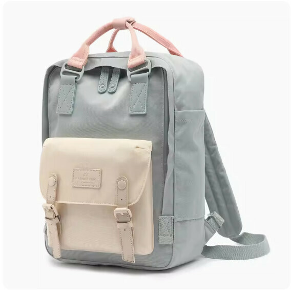Popular fashionable donut backpack, computer backpack, student school bag [Raindrops*Haze (standard size)]