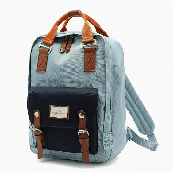 Popular fashion donut backpack, computer backpack, student school bag [denim*sea blue (standard size)]