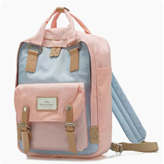 Popular fashion donut backpack, computer backpack, student school bag [Ice Blue*Sakura (Standard Size)]