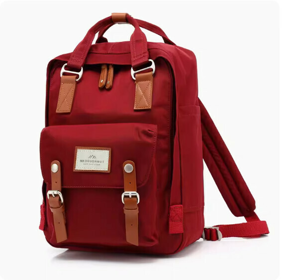 Popular fashion donut backpack, computer backpack, student school bag [burgundy (standard size)]