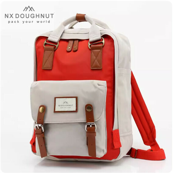 Popular fashion donut backpack, computer backpack, student school bag [Pumpkin*Ivory (standard size)]