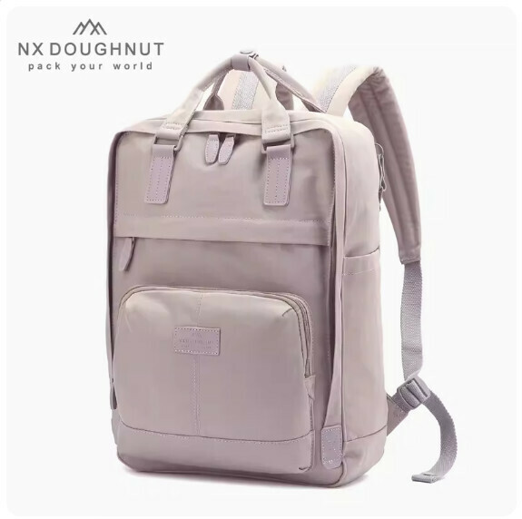 Popular fashionable donut backpack, computer travel backpack, student school bag [MY pink and purple (large size)]