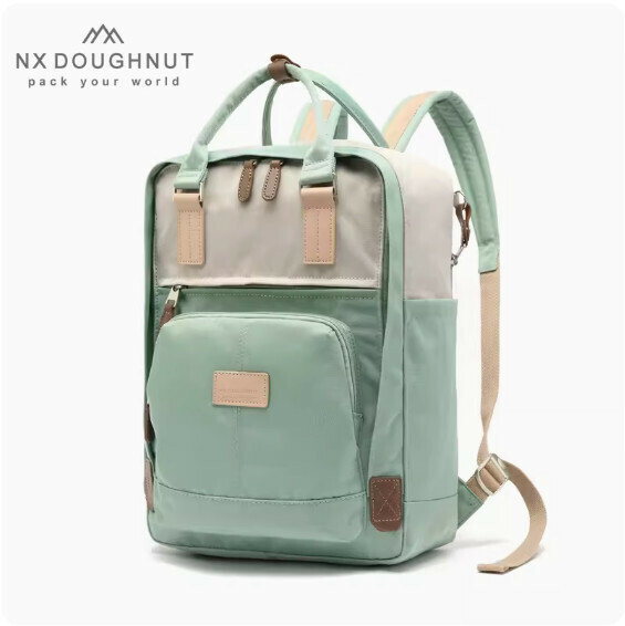 Popular fashionable donut backpack, computer travel backpack, student school bag [MY Mint*Nut (medium size)]