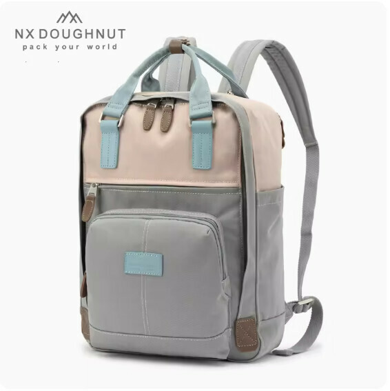 Popular fashion donut backpack, computer travel backpack, student school bag [MY coconut gray* honeydew melon (medium size)]