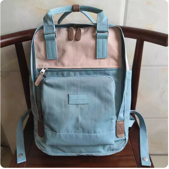 Popular fashionable donut backpack, computer travel backpack, student school bag [MY light blue* honeydew melon (medium size)]