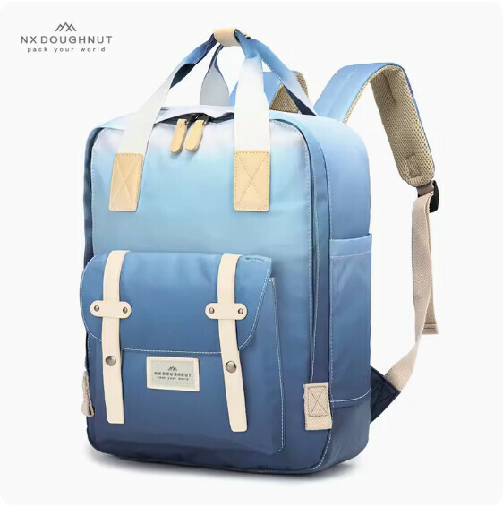 Popular outdoor sports fashion backpack, computer bag, travel bag, student school bag [blue gradient]