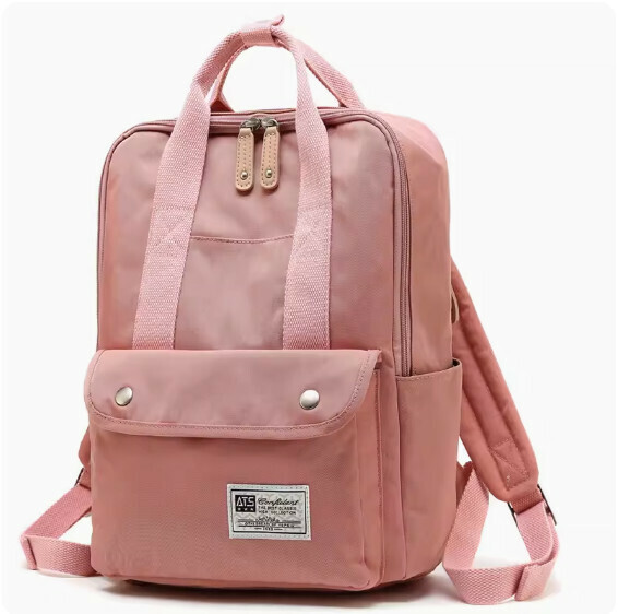 Popular casual short-distance travel backpack, computer bag, student school bag [pink (D005)]