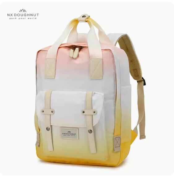Popular outdoor sports fashion backpack, computer bag, travel bag, student school bag [yellow gradient]