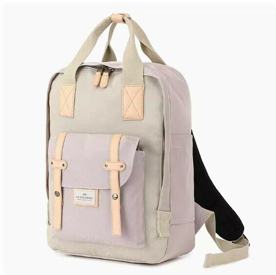 Popular outdoor sports fashion backpack, computer bag, travel bag, student school bag [nut*light purple]