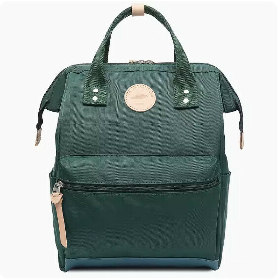 Popular canvas backpack, computer bag, student school bag [dark green (new material canvas backpack)]