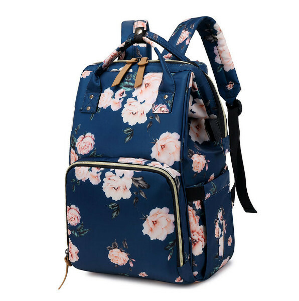 Popular trendy backpacks, travel backpacks, student bags, computer bags, hiking backpacks (blue flower)