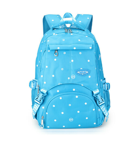 Popular trendy backpacks, travel backpacks, student bags, computer bags, hiking backpacks, polka dot blue