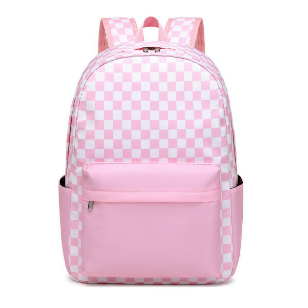 Popular trendy backpacks, travel backpacks, student bags, computer bags, hiking backpacks (checkered pink)