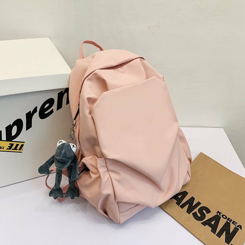 Popular large-capacity travel outdoor backpack and computer bag (pink [with gray frog pendant])