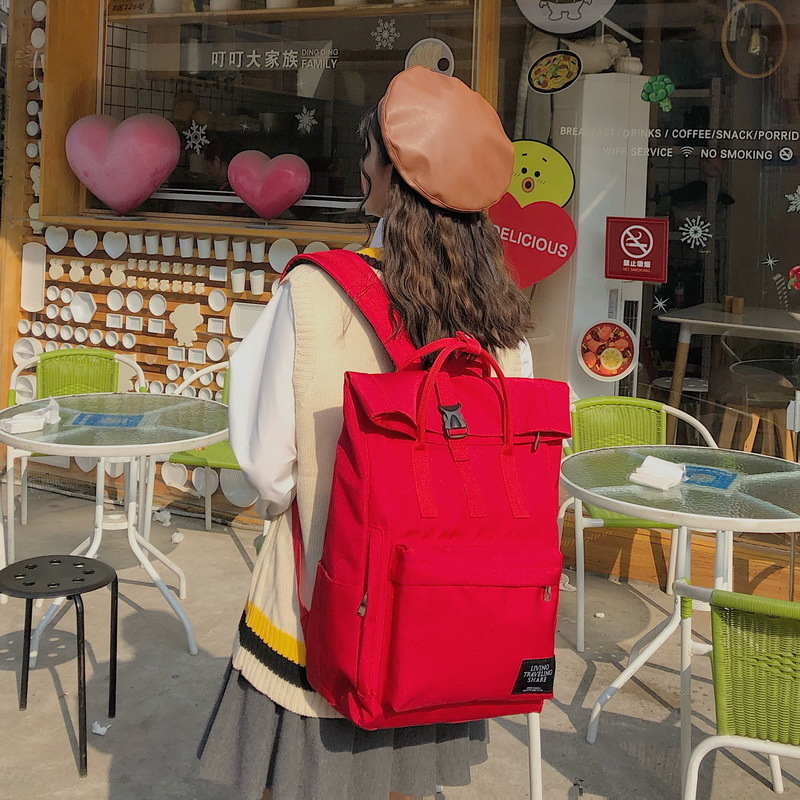 New large-capacity travel outdoor backpack computer bag (big red small size [can hold 14-inch computer] [without pendant])