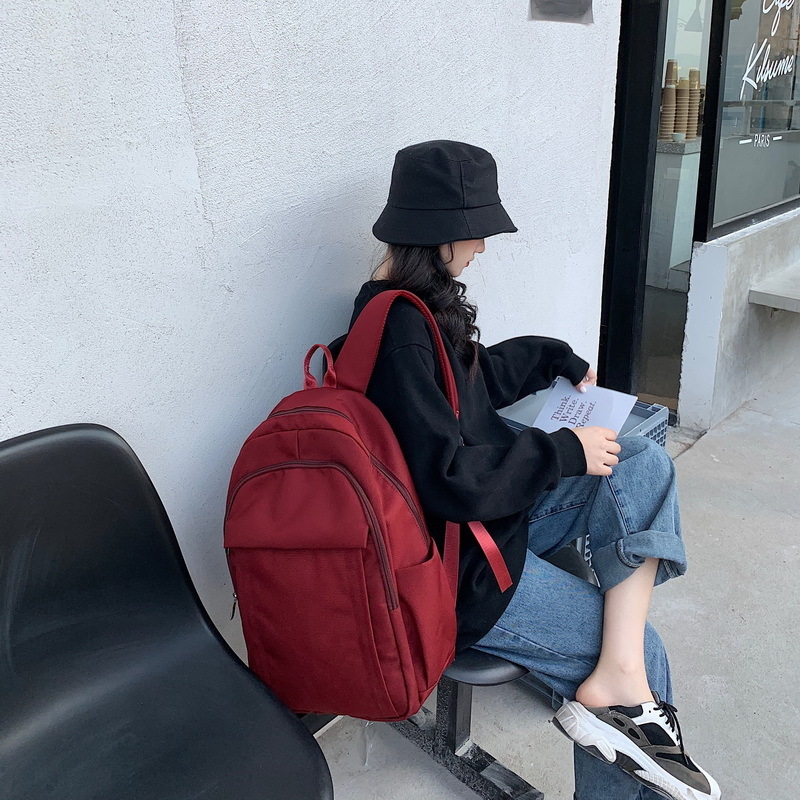 New large-capacity travel outdoor backpack and computer bag (burgundy large size [without pendant] [can hold 15.6-inch computer])