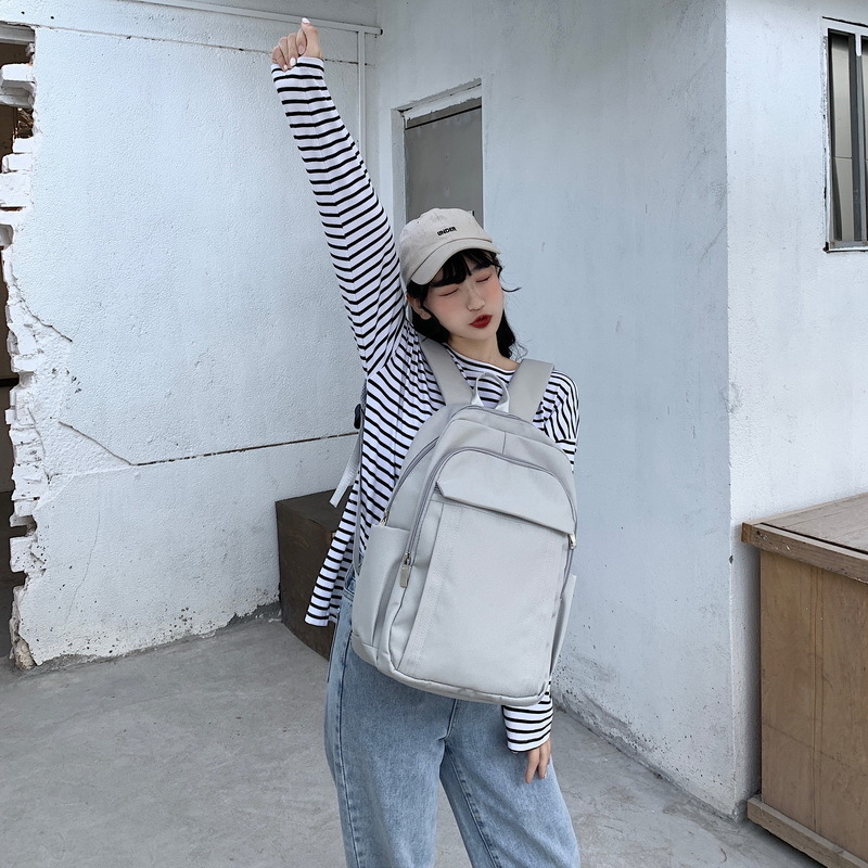 New large-capacity travel outdoor backpack and computer bag (large gray [without pendant] [can hold 15.6-inch computer])